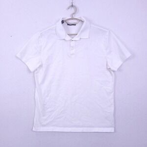 J.Lindeberg Bridger Polo Shirt Mens Size XL White Short Sleeve Golf Prepy Logo